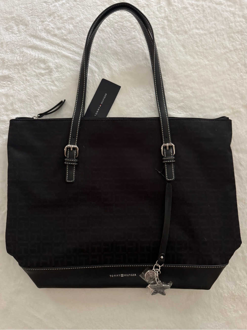Tommy Hilfiger Black Tote with Star Charm